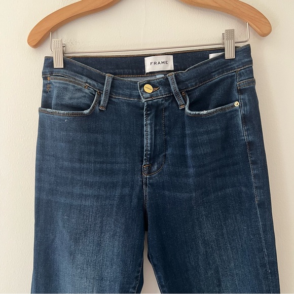 Frame Jeans Le High Flare High Waist Dark Wash Blue Denim Size 29 - Picture 3 of 12